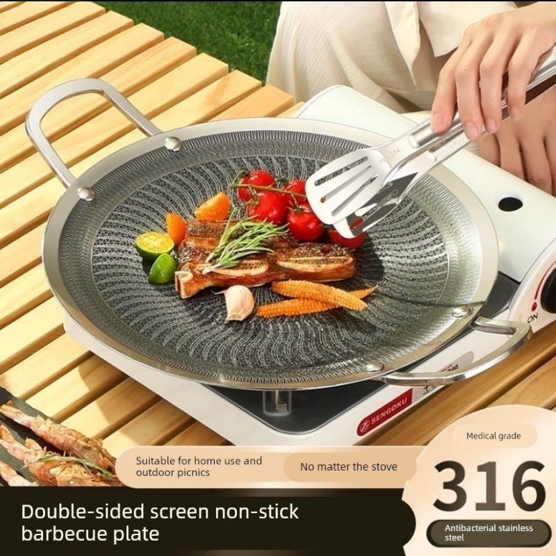 Camping Hiking Cooking - 316 roestvrijstalen multifunctionele kook- en BBQ-grillpan