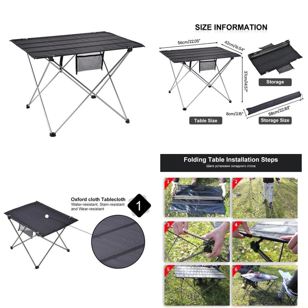 Camping Cooking Table - U2JB Campingtafel Draagbare lichtgewicht opvouwbare strandtafel