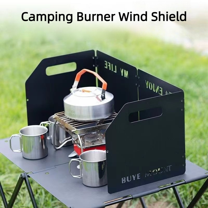 Camping Hiking Cooking - Campingkachel Windscherm 4-voudig Opvouwbaar Windscherm Draagbare