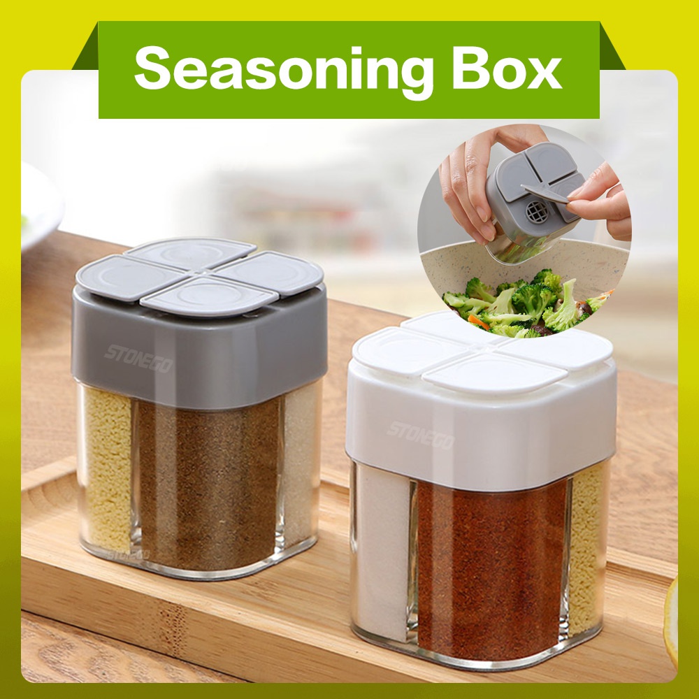 Camping Cooking Container - 4-in-1 plastic dispenser voor kruiden, met