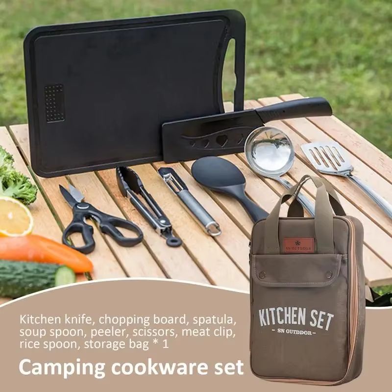 8-delige campingkeukenset met  - Camping Cooking Organizer recensie en prijs