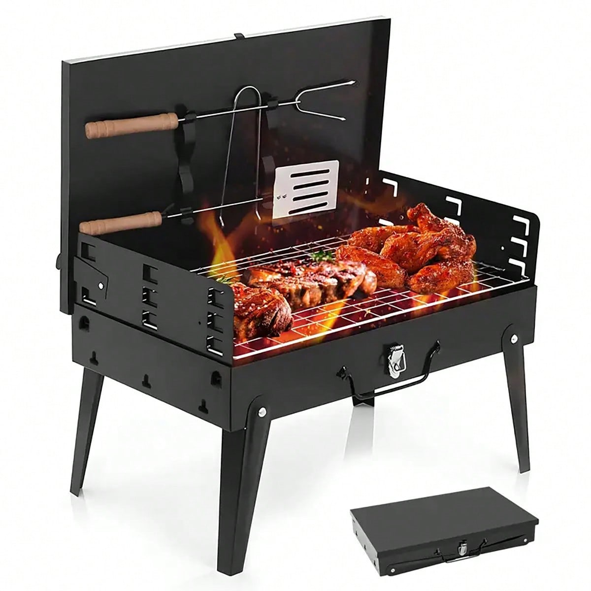 1 kleine, draagbare houtskoolg - Camping Hiking Cooking recensie en prijs